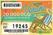 CUPÓN EXTRA DE VERANO DE LA O.N.C.E. - Nº 19245 - 15 - AGO. 19 (1,20€).