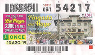 CUPÓN DIÁRIO DE LA O.N.C.E. - Nº 54217 - 13 - AGO. 19 (0,30€).