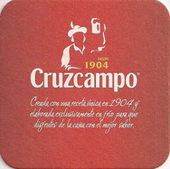 POSAVASO DE CERVEZA DE ESPAÑA - CRUZCAMPO - CARTÓN GRUESO - CÓDIGO DE CATÁLOGO - COL:ES000398 (NUEVO) 1€.