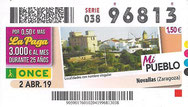 CUPÓN DIÁRIO DE LA O.N.C.E. - Nº 96813 - 2 - ABR. 19 (0,30€).