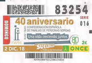CUPÓN DIARIO DE LA O.N.C.E. - Nº 83254 - 1 - DIC. 18 (0,40€).