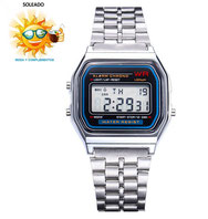 RELOJ DIGITAL DE PULSERA DEPORTIVO UNISEX - LED - ALARMA - CRONOMETRO - WATER RESIST - DE ACERO INOXIDABLE - COLOR PLATEADO (NUEVO) 10€.