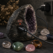 Amethyst-Druse als Ladestation