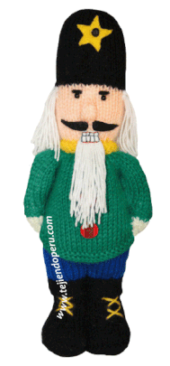 Cascanueces tejido en dos agujas o palitos - knitted Nutcracker