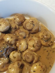 gebakken champignons in vegan roomsaus