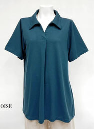 スキッパー型トップス　【BLUE】