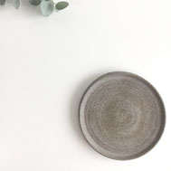Handmade ceramic saucer brown clay