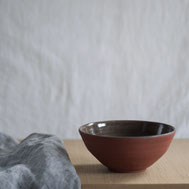 Handmade red clay bowl