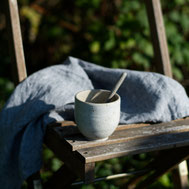 Handmade ceramic white speckled cup