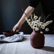 Handmade vase of red clay