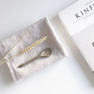 Handmade ceramic spoon brown clay