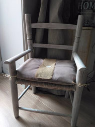 relooking de meuble chaise enfant bois paille etoile chef tissus coussin gris bleu taupe chef etoile le mans sarthe