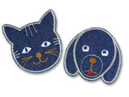 Hunde Aufnäher, Katzen Aufbügler, Katze Bügelbild, Knieflicken Katze