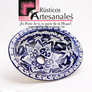 <img src="Ovalín Talaverado Ovalado AO-6010.jpg" alt=" Ovalín Talavereado Ovalado decorado mexicano AO-6010 pintado a mano para sobre Poner hecho en México 100% a mano" />
