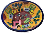<img src="Ovalín Tradicional Ovalado Desierto Mostza.jpg" alt=" Ovalín Tradicional Ovalado decorado mexicano Desierto Mostza pintado a mano para sobre Poner hecho en México 100% a mano" />