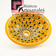<img src="Ovalín Elaborado Ovalado Pavorreal Mostaza.jpg" alt=" Ovalín Elaborado Ovalado decorado mexicano Pavorreal Mostaza pintado a mano para sobre Poner hecho en México 100% a mano" />
