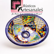 <img src="Ovalín Talaverado Ovalado Bouquet plaza Verde.jpg" alt=" Ovalín Talavereado Ovalado decorado mexicano AO-6001 pintado a mano para sobre Poner hecho en México 100% a mano" />