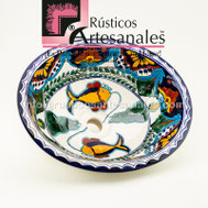 <img src="Ovalín Talaverado Ovalado AO-6024.jpg" alt=" Ovalín Talavereado Ovalado decorado mexicano AO-6024 pintado a mano para sobre Poner hecho en México 100% a mano" />