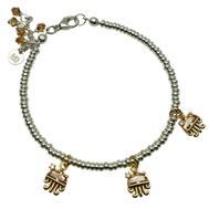 Damenarmband Silber-Rondelle Anhänger Quallen mit Zirkonia, Sommerarmband Silber 925 Armband, Sterlingsilberarmband mit Quallenanhängern