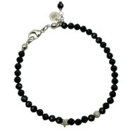 Damenarmband schwarz Spinelle Silberstern Silber 925 zartes und minimalistisches Damenarmband Weihnachtliches Armband