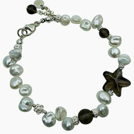 86544623837 Damen Armband Perlen Keshiperlen Damenarmband mit Silber 925 Armband weiß braun Armband mit Rauchquarz Armband Online kaufen a-0255