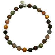 Herrenarmband Perlen Edelsteinmix herbstliche Naturfarben Silber 925 Silberperlen Männerarmband Herbst Männerarmband online kaufen