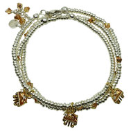 Damenarmband Silber 925 3-teilig vergoldete Quallenanhänger Swarovskibicons SommerarmbandsetSterlingsilber Silber 925 Messing