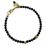 Damenarmband schwarz Spinelle vergoldeter Stern festliches Armband Damen Weihnachtliches Armband