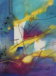 Gewitter, Acryl-Mischtechnik auf Leinwand, 30 x 40 cm