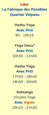 Le Yoga de Priti - Tours Rentrée 2024/2025