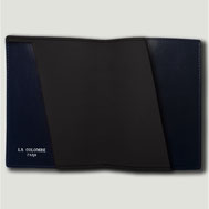 porte passport cuir noir fait main paris sellier atelier la colombe made in france