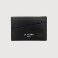 leather card holder black blue handmade man men paris atelier la colombe made in france