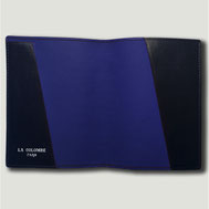 porte passport cuir noir bleu fait main paris sellier atelier la colombe made in france