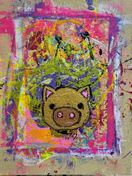 GOLDIGES GELDSCHWEIN 2025,                30x40 (1299 €, Click foto to buy)