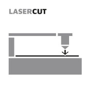 Durch klick auf diesen Button gelangst Du zur Rubrik Lasercut und den Materialien, die per Laser geschnitten werden können