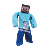 Mascotte Steve Minecraft compleanno Roma