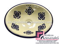 <img src="Ovalín Tradicional Ovalado Anita sin Marco Azul.jpg" alt=" Ovalín Tradicional Ovalado decorado mexicano Anita sin Marco Azul con punto Amarrilo pintado a mano para sobre Poner hecho en México 100% a mano" />
