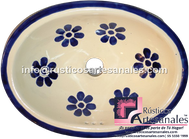 <img src="Ovalín Tradicional Ovalado Daisy Azul.jpg" alt=" Ovalín Tradicional Ovalado decorado mexicano Daisy Azul pintado a mano para sobre Poner hecho en México 100% a mano" />