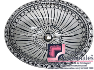 <img src="Ovalín Tendencia Ovalado Gótico Claro-Obscuro.jpg" alt=" Ovalín Tendencia Ovalado decorado mexicano Gótico Claro-Obscuro pintado a mano para sobre Poner hecho en México 100% a mano" />