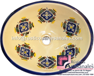 <img src="Ovalín Tradicional Ovalado Guadalajara - Amarrilo Cerámico.jpg" alt=" Ovalín Tradicional Ovalado decorado mexicano Guadalajara - Amarrilo Cerámico pintado a mano para sobre Poner hecho en México 100% a mano" />