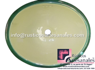 <img src="Ovalín Tradicional Plaza Verde.jpg" alt=" Ovalín Tradicional Ovalado decorado mexicano Plaza Verde pintado a mano para sobre Poner hecho en México 100% a mano" />