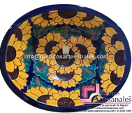 <img src="Ovalín Especial Ovalado Girasol 1.jpg" alt=" Ovalín Especial Ovalado decorado mexicano Girasol 1 pintado a mano para sobre Poner hecho en México 100% a mano" />