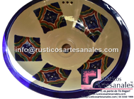 <img src="Ovalín Tradicional Ovalado Palacio Especial.jpg" alt=" Ovalín Tradicional Ovalado decorado mexicano Palacio Especial con punto Amarrilo pintado a mano para sobre Poner hecho en México 100% a mano" />