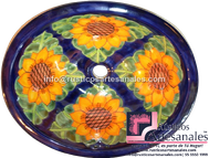 <img src="Ovalín Especial Ovalado Girasol de 3 hojas.jpg" alt=" Ovalín Especial Ovalado decorado mexicano Girasol de 3 hojas pintado a mano para sobre Poner hecho en México 100% a mano" />