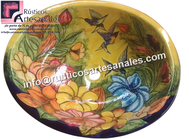 <img src="Ovalín Artístico Ovalado MY-552.jpg" alt=" Ovalín Artísitico Ovalado decorado mexicano MY-552 pintado a mano para sobre Poner hecho en México 100% a mano" />