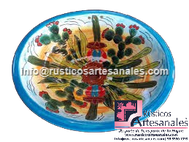 <img src="Ovalín Tradicional Ovalado Arizona Plaza Azul Medio.jpg" alt=" Ovalín Tradicional Ovalado decorado mexicano Arizona Plaza Azul Medio pintado a mano para sobre Poner hecho en México 100% a mano" />
