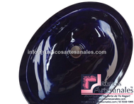 <img src="Ovalín Especial Ovalado Liso Azul Especial.jpg" alt=" Ovalín Especial Ovalado decorado mexicano Liso Azul Especial pintado a mano para sobre Poner hecho en México 100% a mano" />