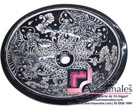 <img src="Ovalín Tendencia Ovalado Talavereado Claro-Obscuro.jpg" alt=" Ovalín Tendencia Ovalado decorado mexicano Talavereado Claro-Obscuro pintado a mano para sobre Poner hecho en México 100% a mano" />