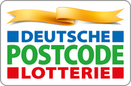 Das Logo der Postcode-Lotterie mit einem Link versehen.