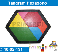 tangram hexagono de madera material didactico